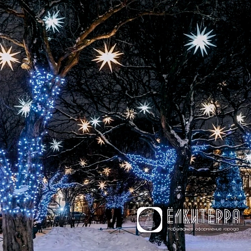 Гернгута - Комплект освещения для елок и деревьев из 3 звезд